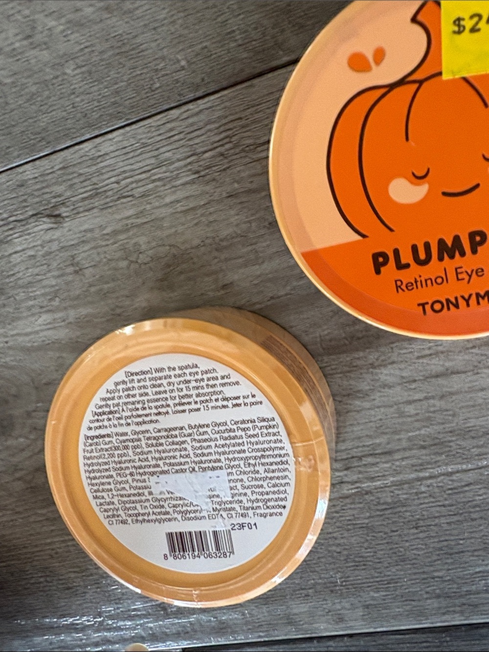 (2) sealed TONYMOLY Plump-Kin Retinol Eye Patches - 30 pairs, brand new - Picture 2 of 5